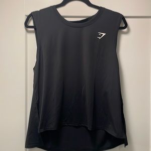 Gymshark Black Cropped Muscle Tank - XL